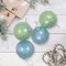 Northlight Shiny Glass Ball Christmas Ornaments with Pearl Drops - 3" (80mm) - Blue and Green - 4ct